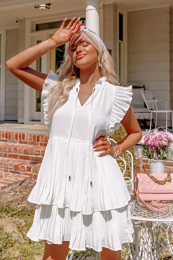 After Work Social Pleated Dress In White