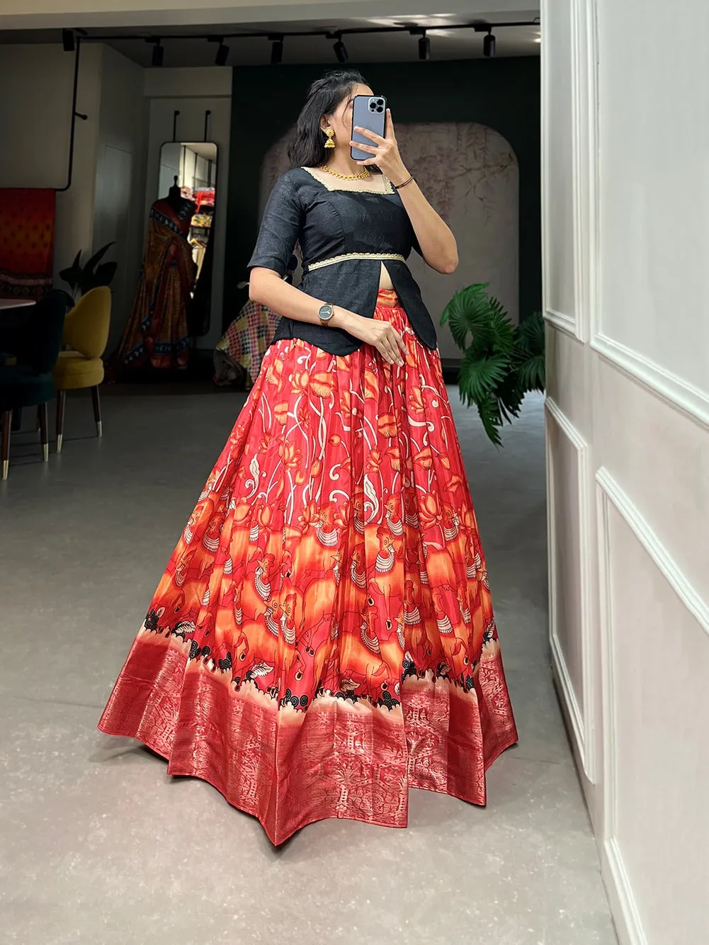 Beautiful Designer Dola Silk two Piece Lehenga Choli
