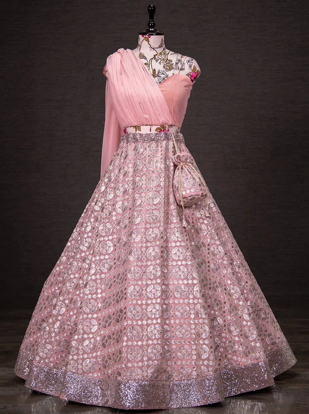 Beautiful Designer Georgette Sequence Lehenga Choli Design 1727