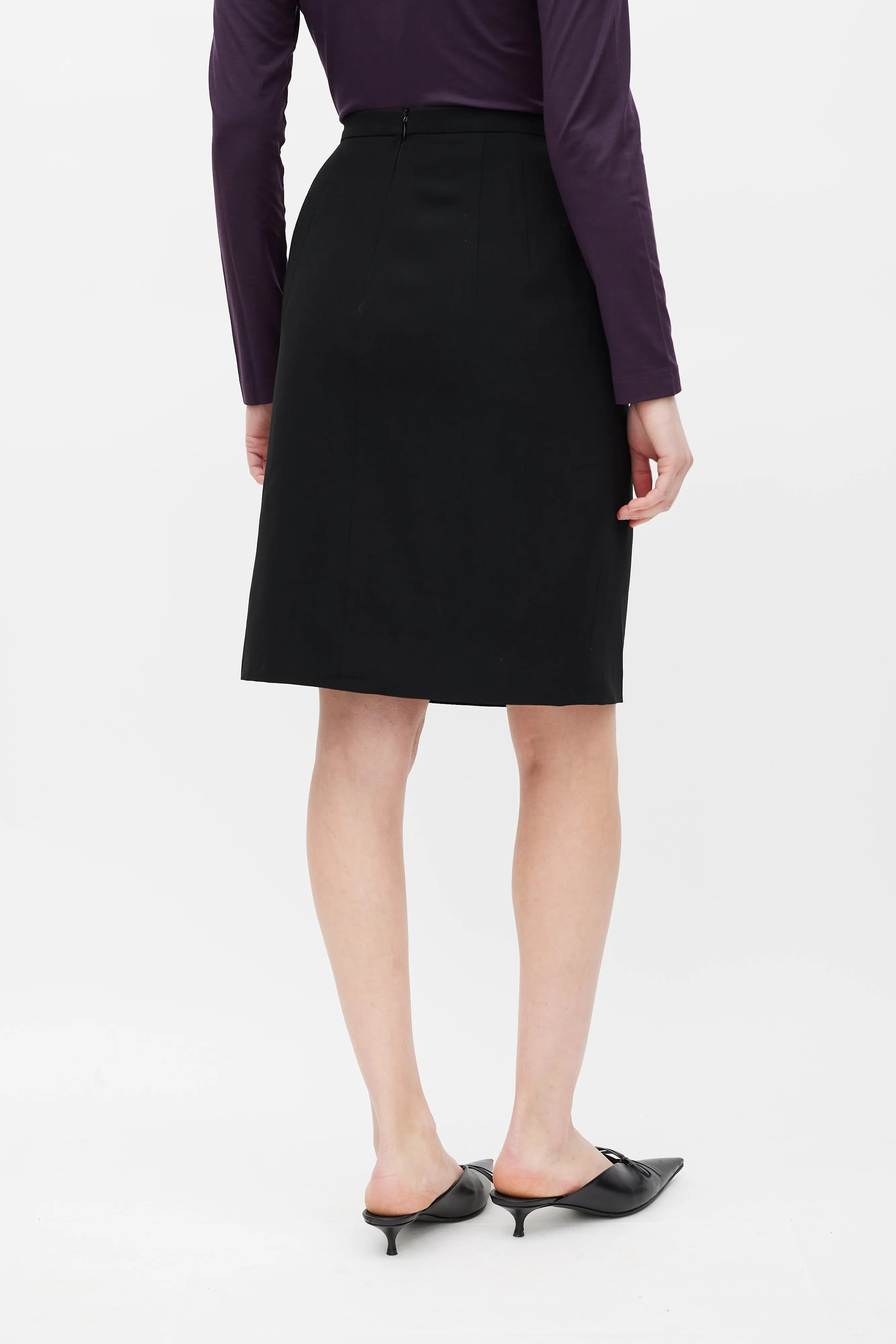 Black Wool Skirt