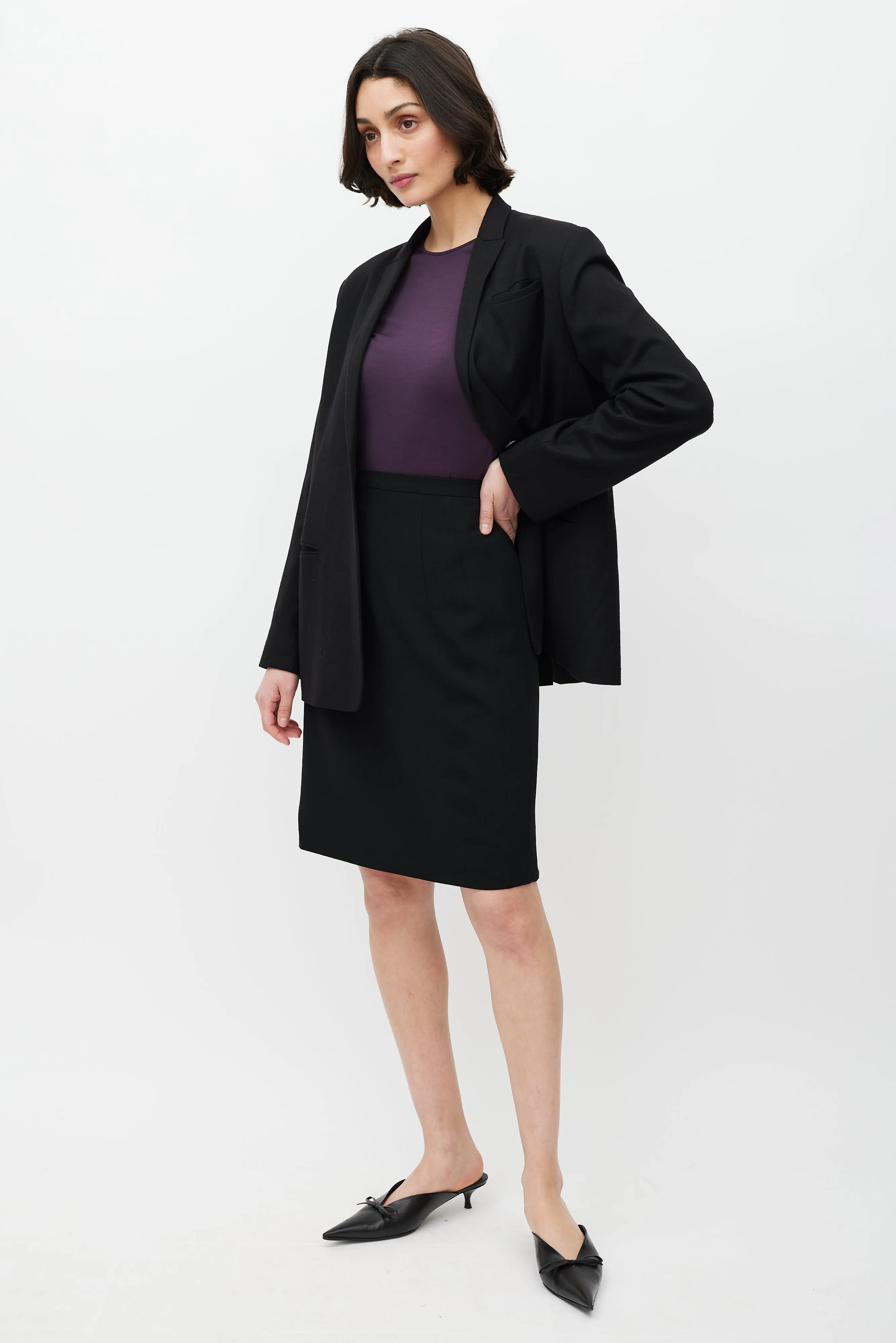 Black Wool Skirt