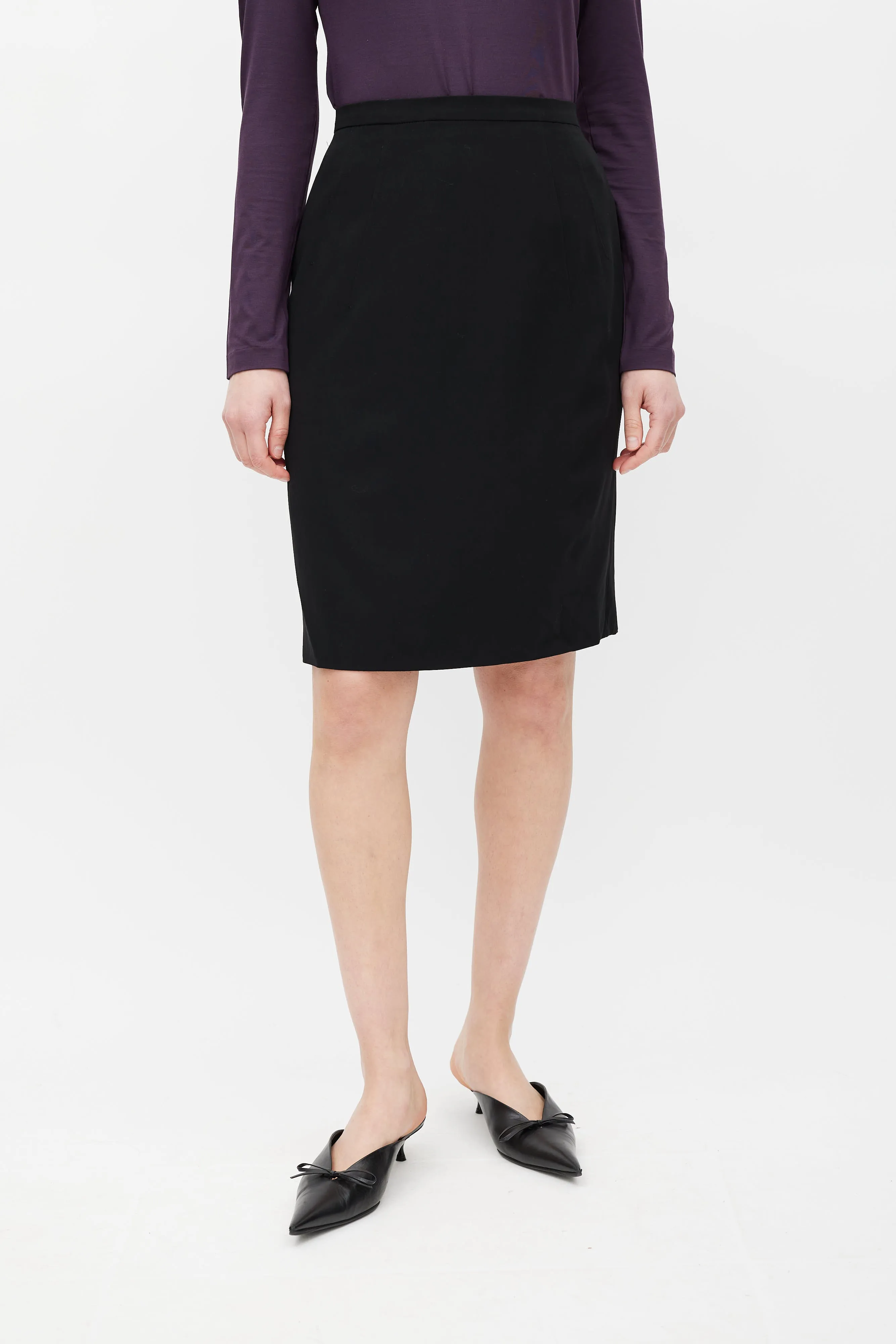 Black Wool Skirt