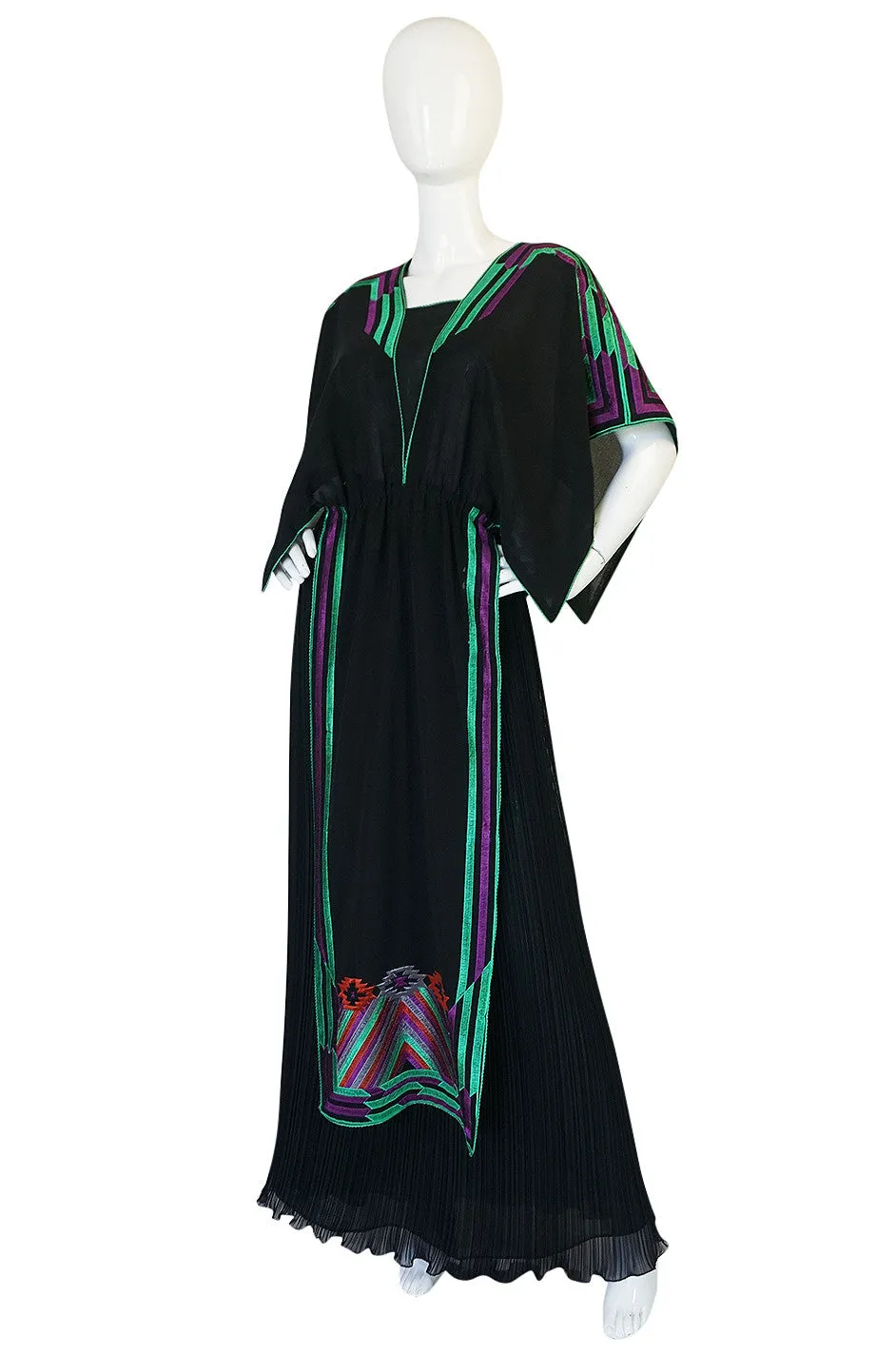 c1970-74 Janice Wainwright Embroidered Caftan Tabard & Skirt Set