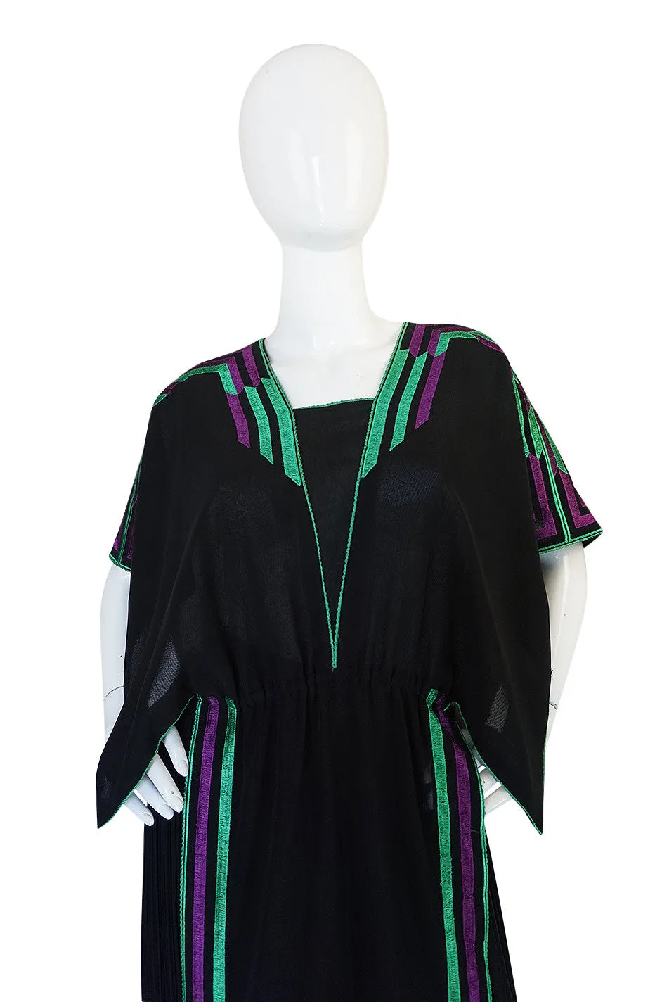 c1970-74 Janice Wainwright Embroidered Caftan Tabard & Skirt Set