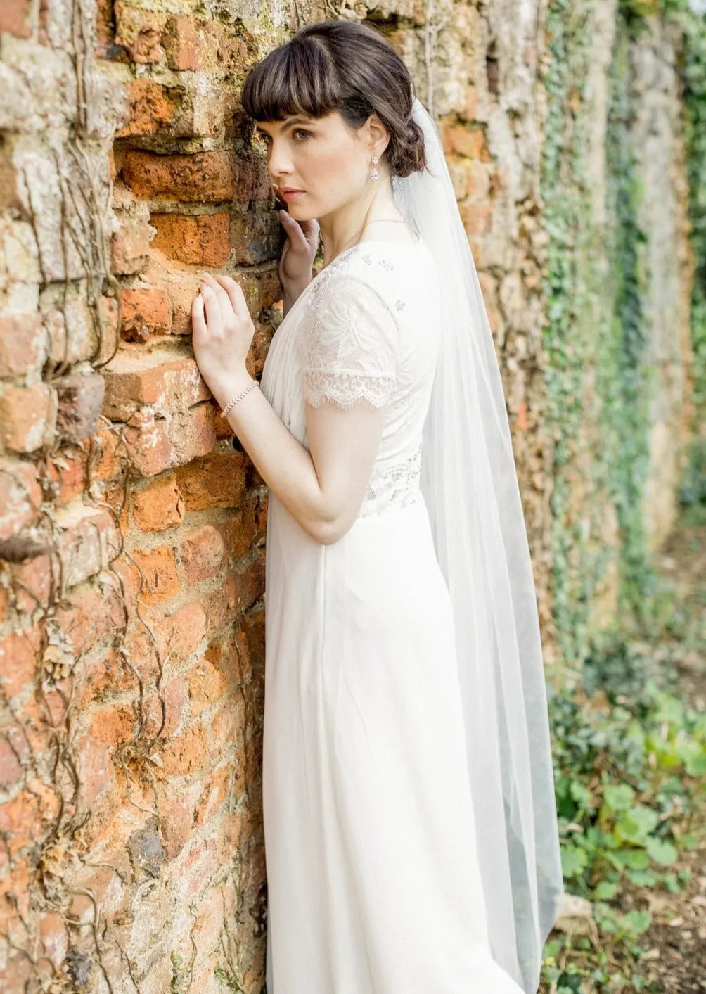 Ceara, Single Layer Tulle Chapel Length Veil