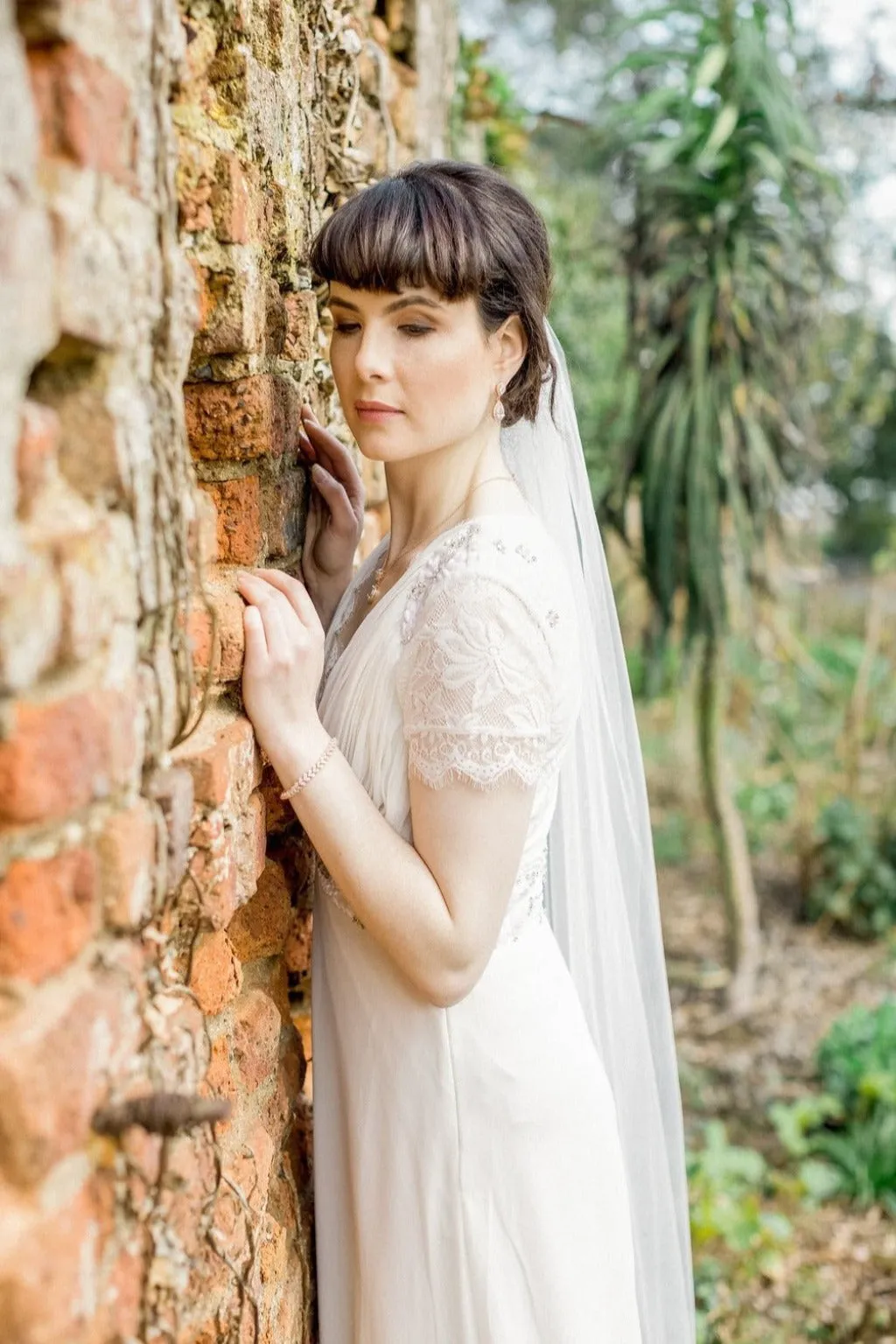 Ceara, Single Layer Tulle Chapel Length Veil