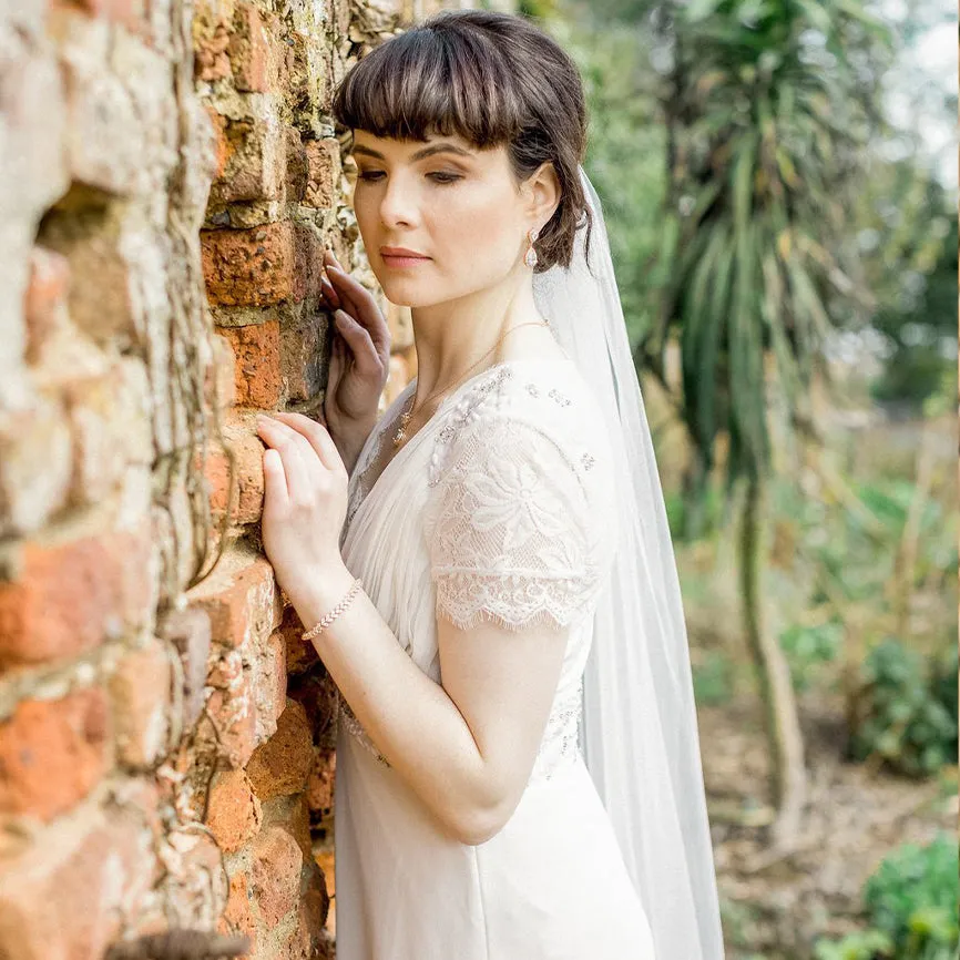 Ceara, Single Layer Tulle Chapel Length Veil