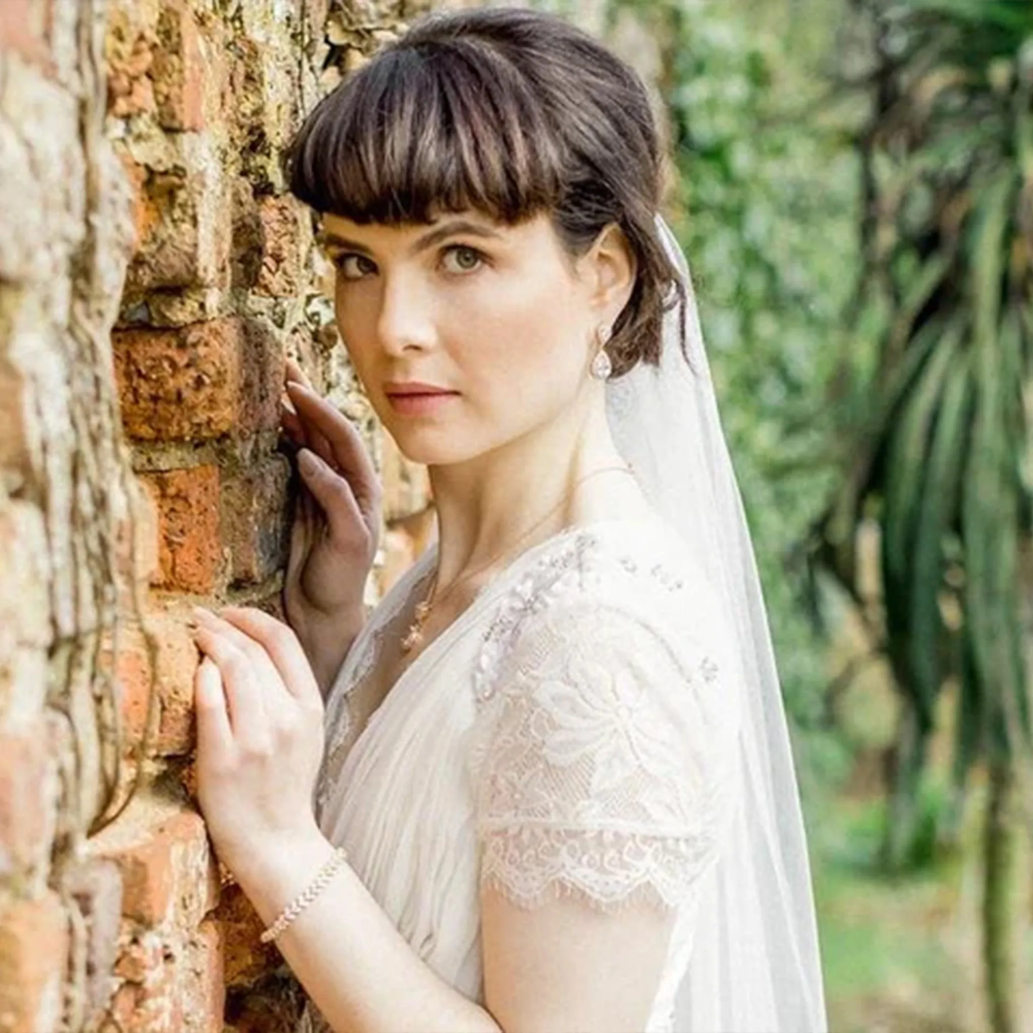 Ceara, Single Layer Tulle Chapel Length Veil