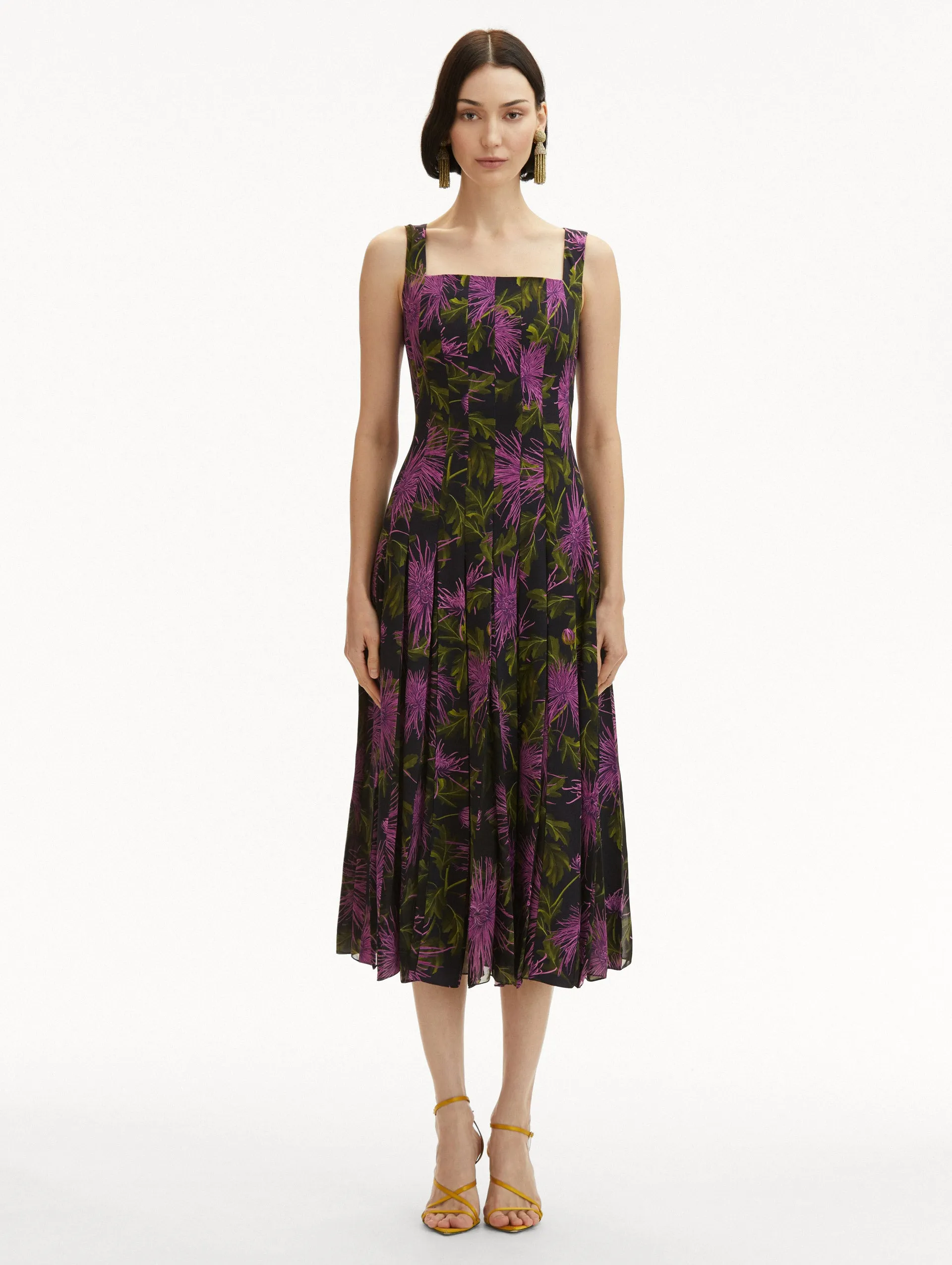 Chrysanthemum Chiffon Inset Dress