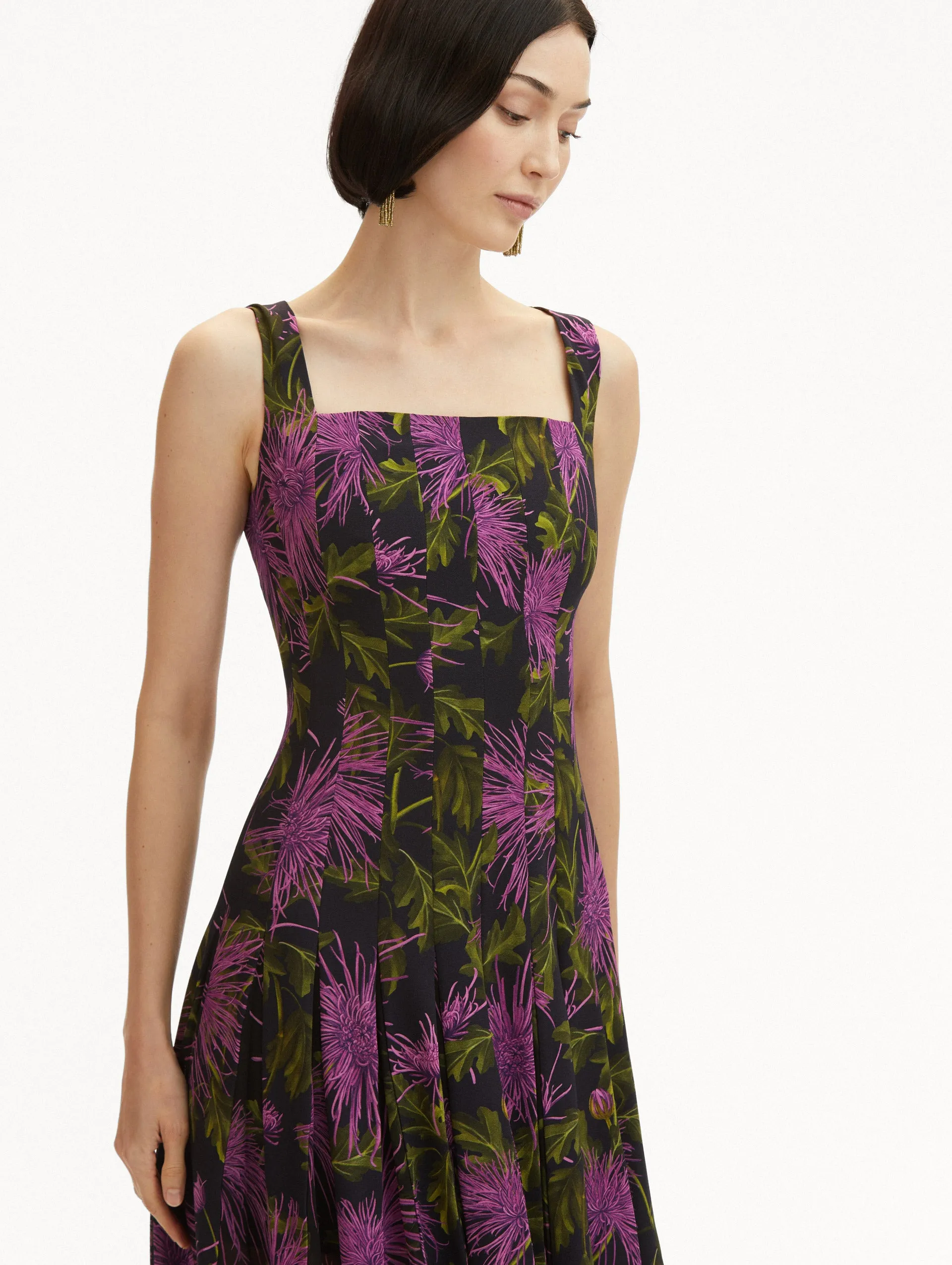 Chrysanthemum Chiffon Inset Dress