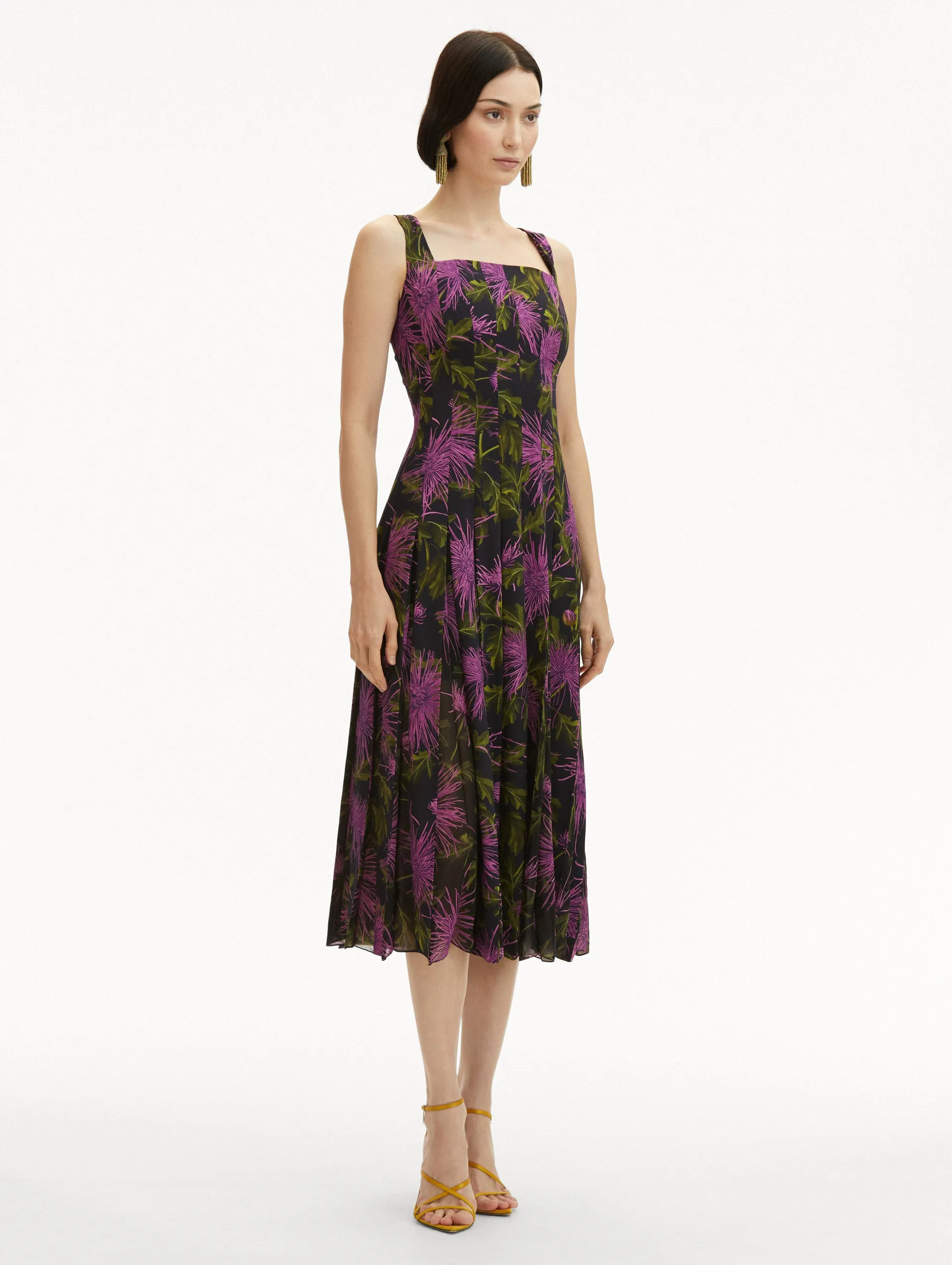 Chrysanthemum Chiffon Inset Dress