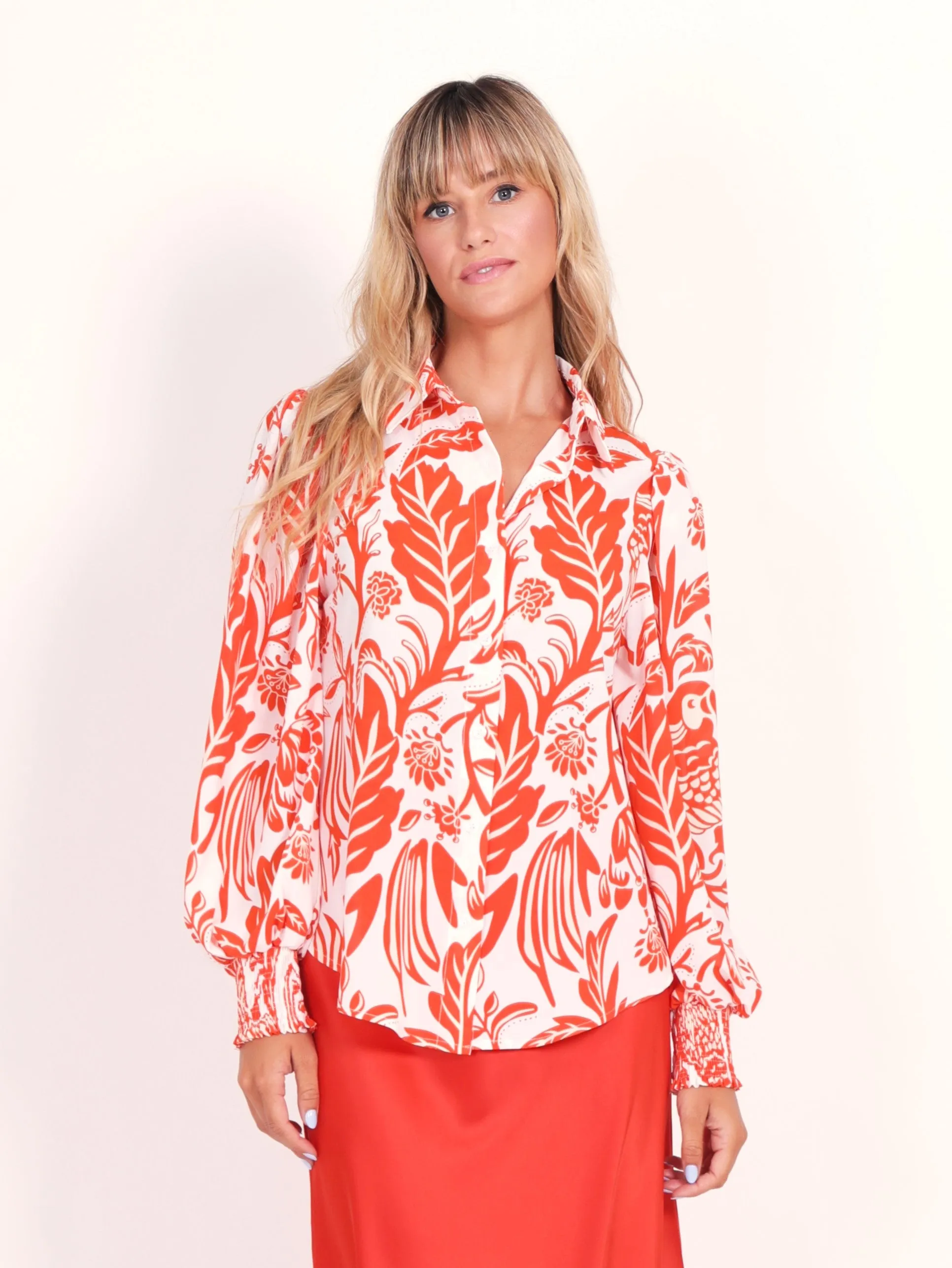 Kate Shirt - Orange Floral