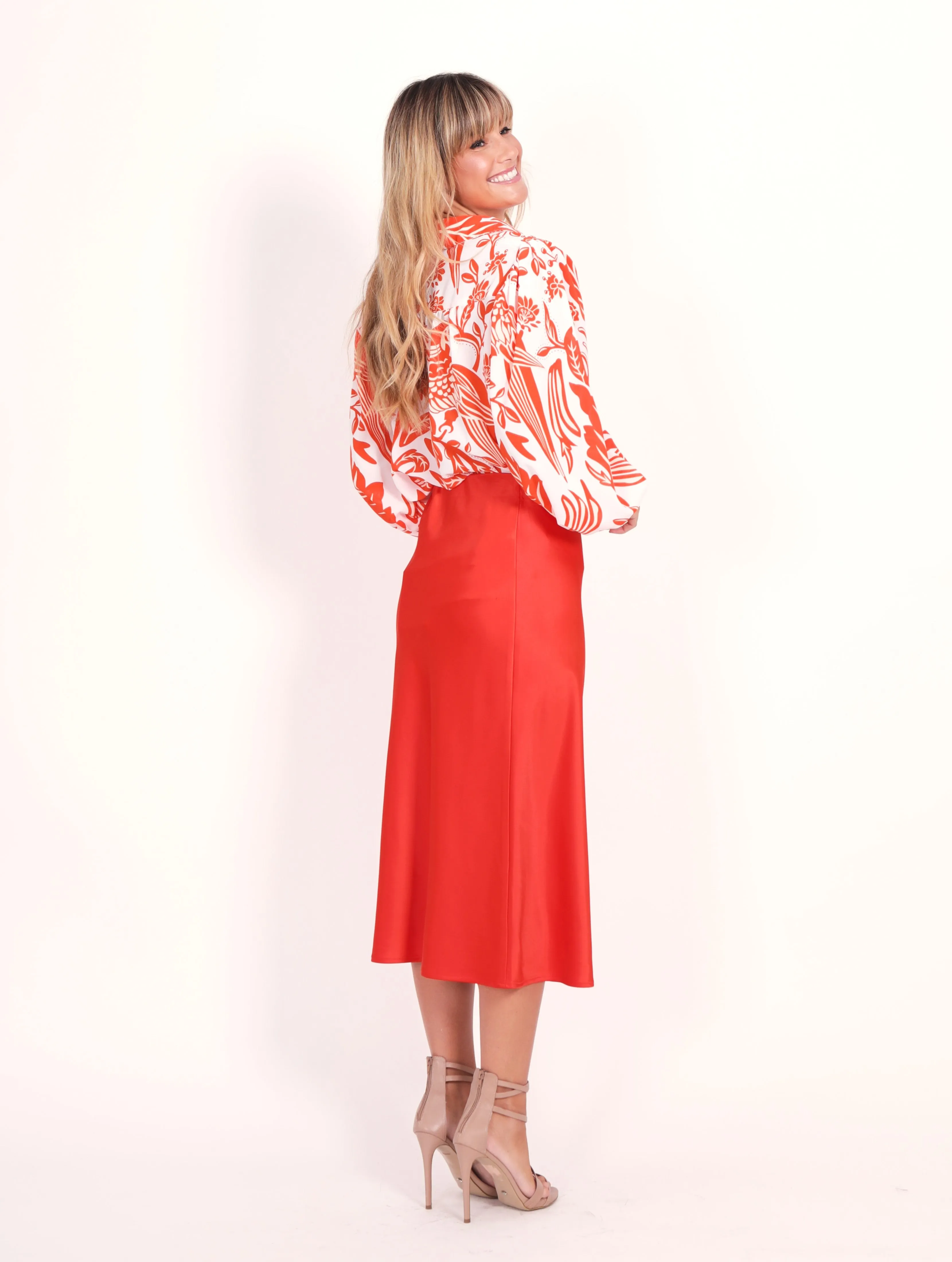 Kate Shirt - Orange Floral