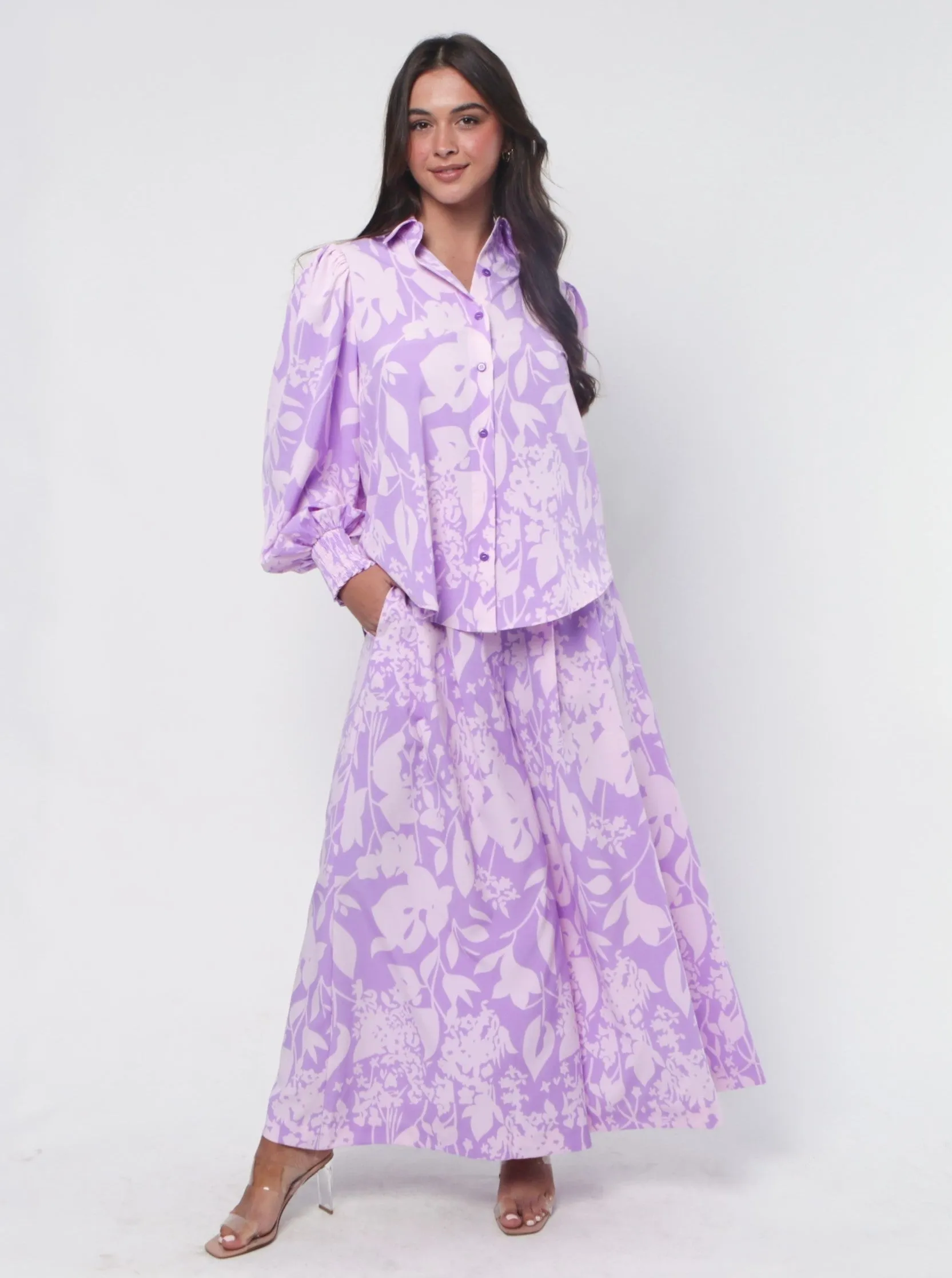 Kate Shirt - Purple Print