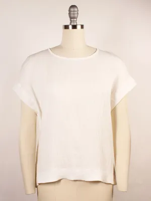Porto Sabrina Pleated Top in White