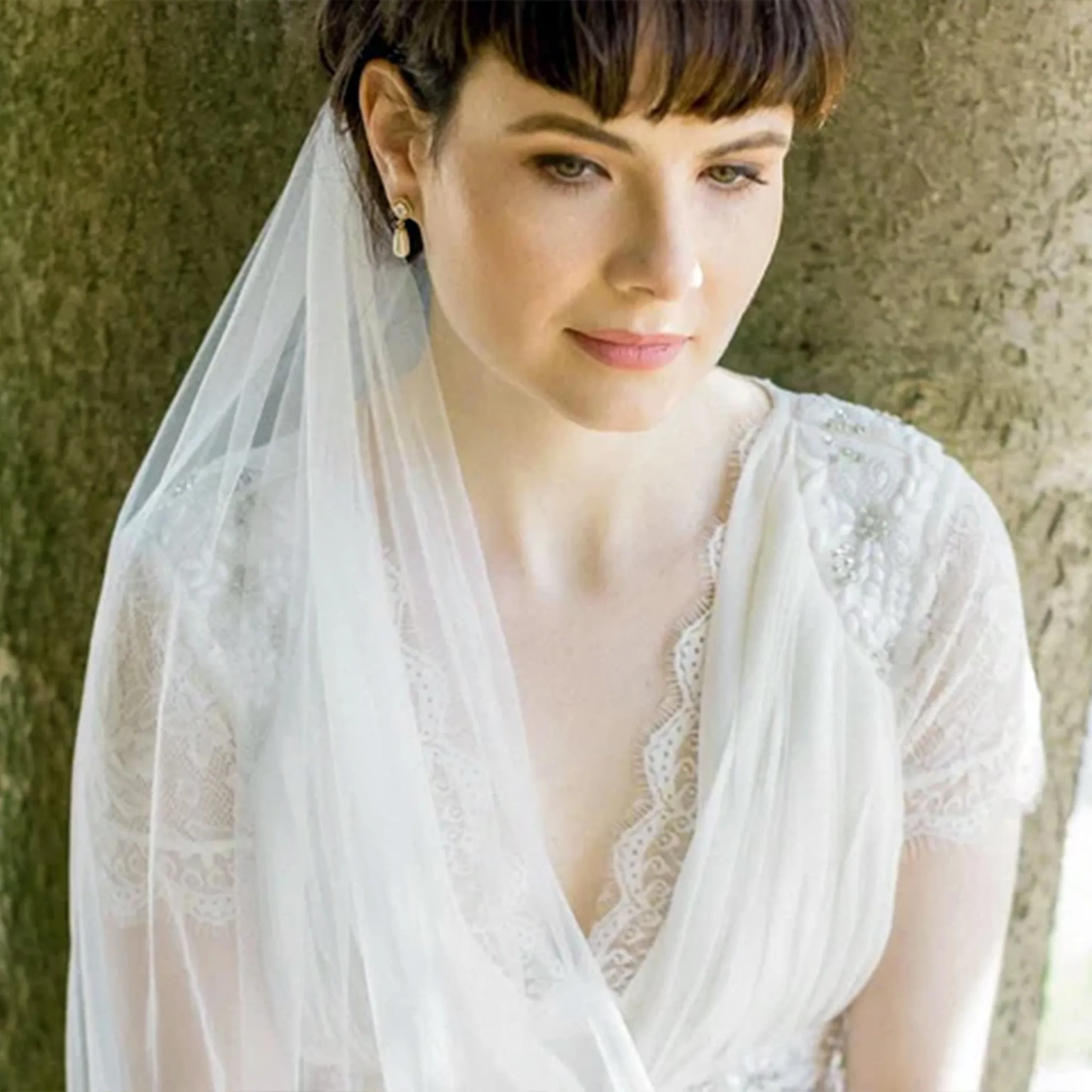 Suki, Tulle Fingertip Single Layer Veil