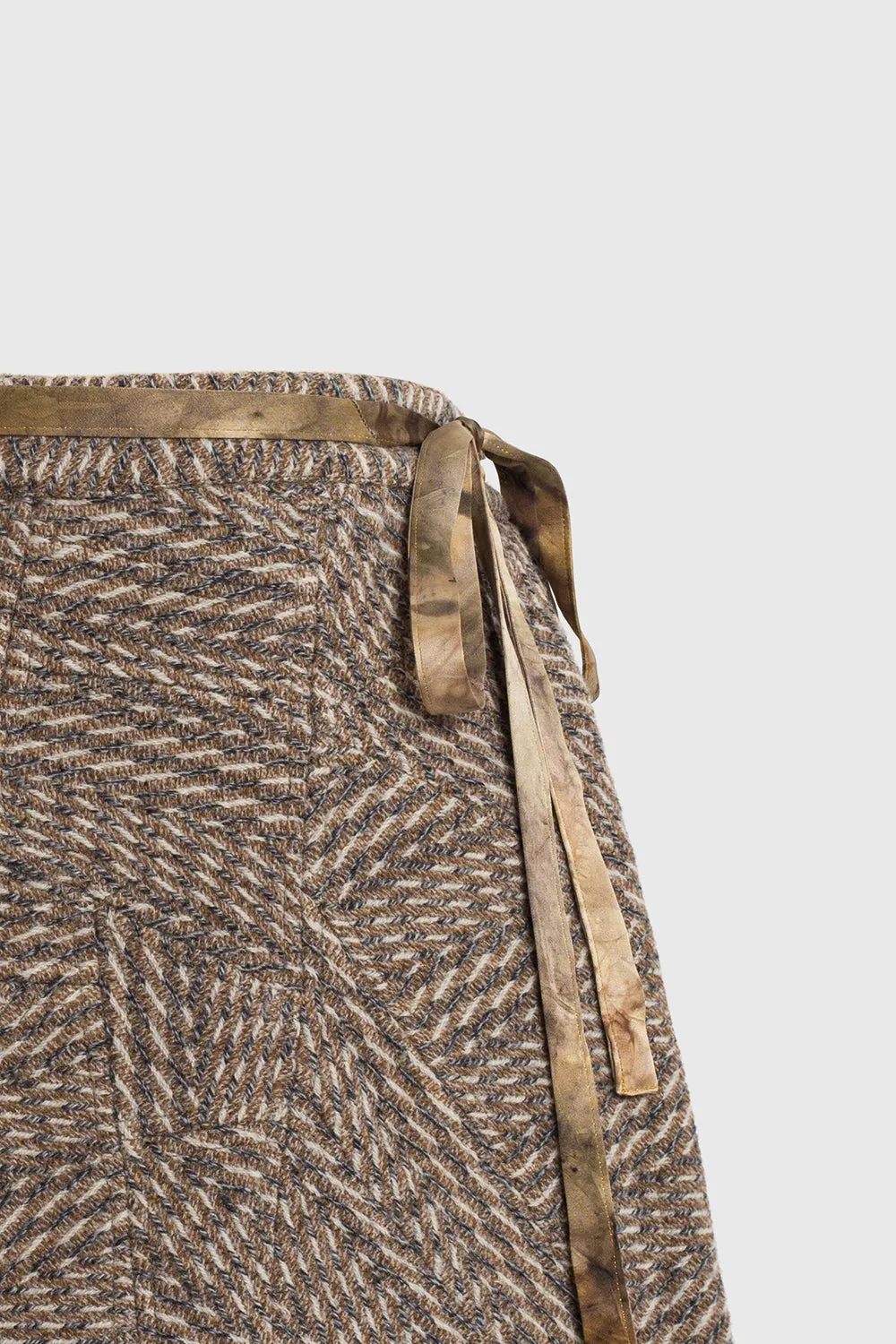 Upcycled Herringbone Short Skirt