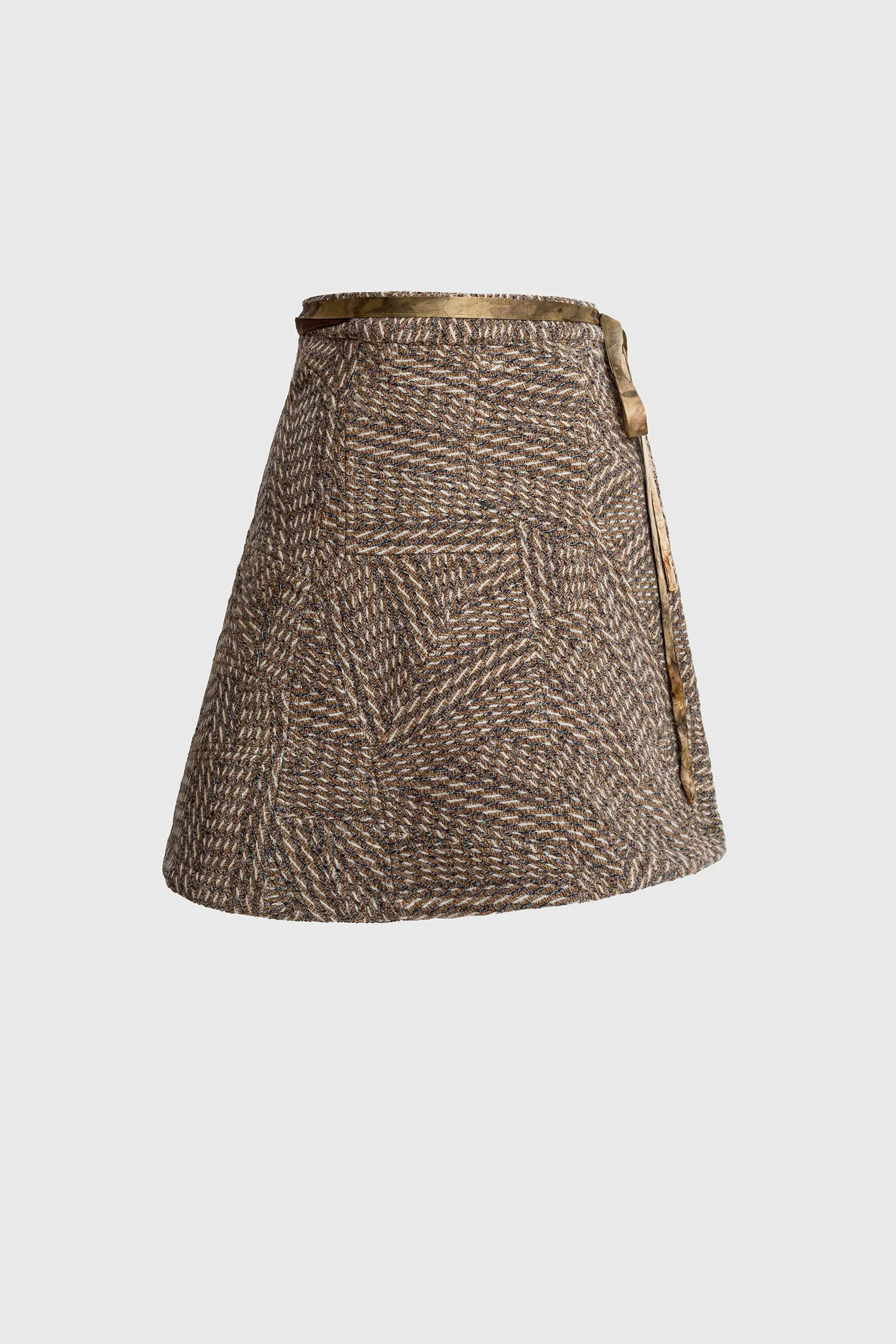 Upcycled Herringbone Short Skirt