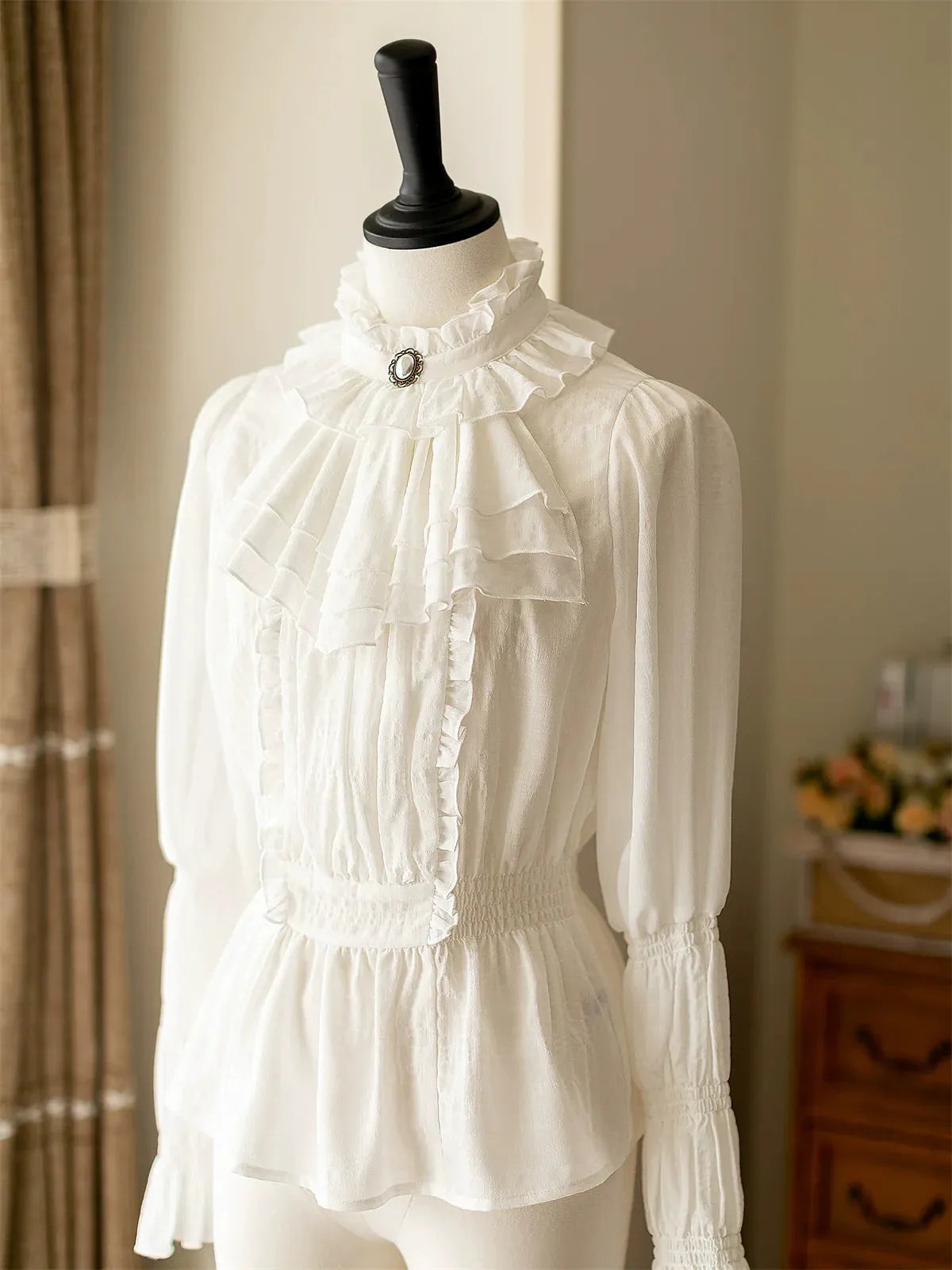 Vest Retro Colored Classical   Long Flared Blouse Skirt